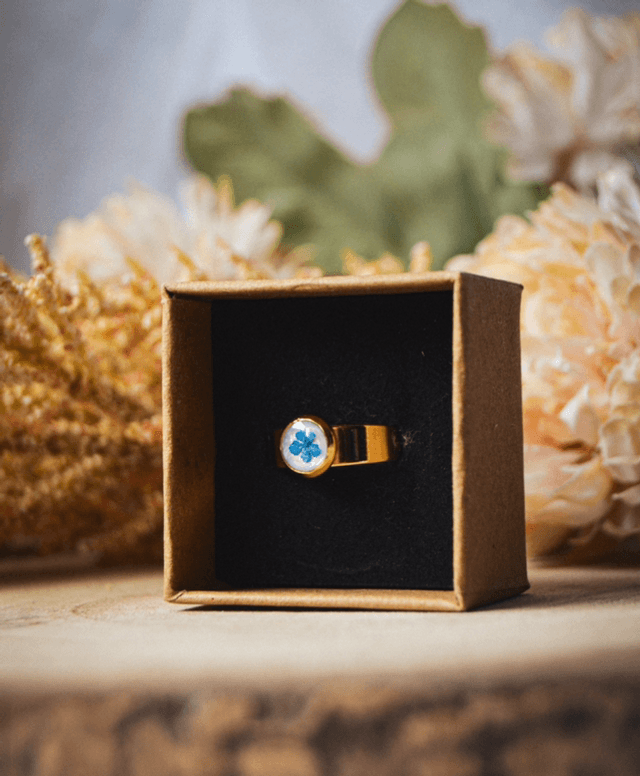 Gold blue flower
