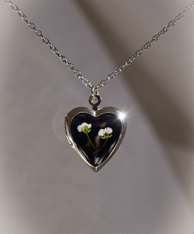 Locket w/ White flowers