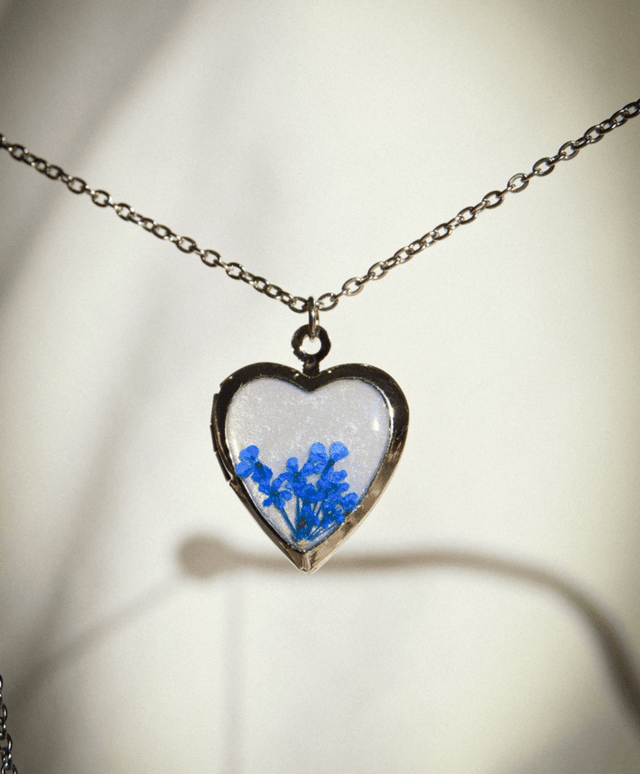 Locket flor azul
