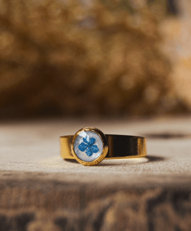 Gold blue flower