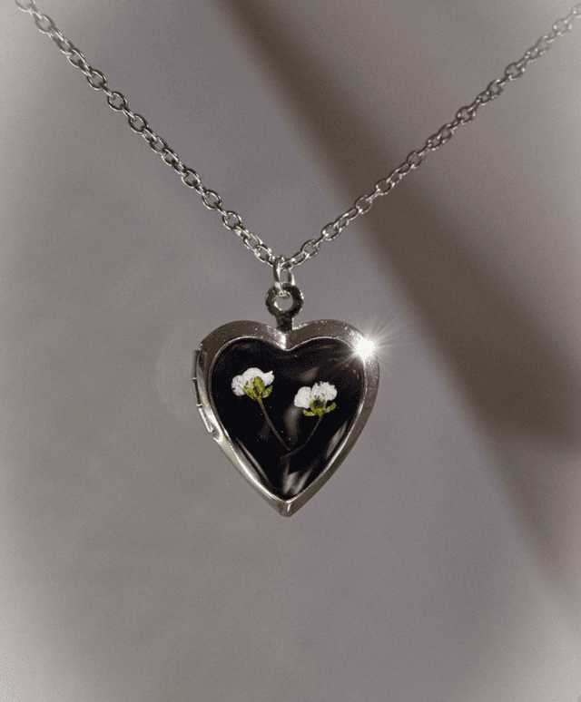 Locket w/ White flowers