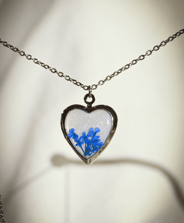 Locket flor azul